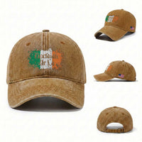 Tiocfaidh Ar La Washed Cotton Baseball Cap Vintage Irish Ireland Flag