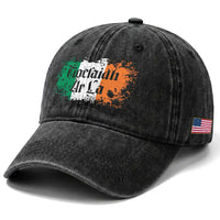 Tiocfaidh Ar La Washed Cotton Baseball Cap Vintage Irish Ireland Flag