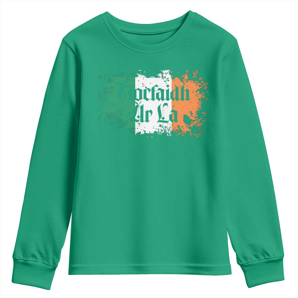 Tiocfaidh Ar La Youth Sweatshirt Vintage Irish Ireland Flag