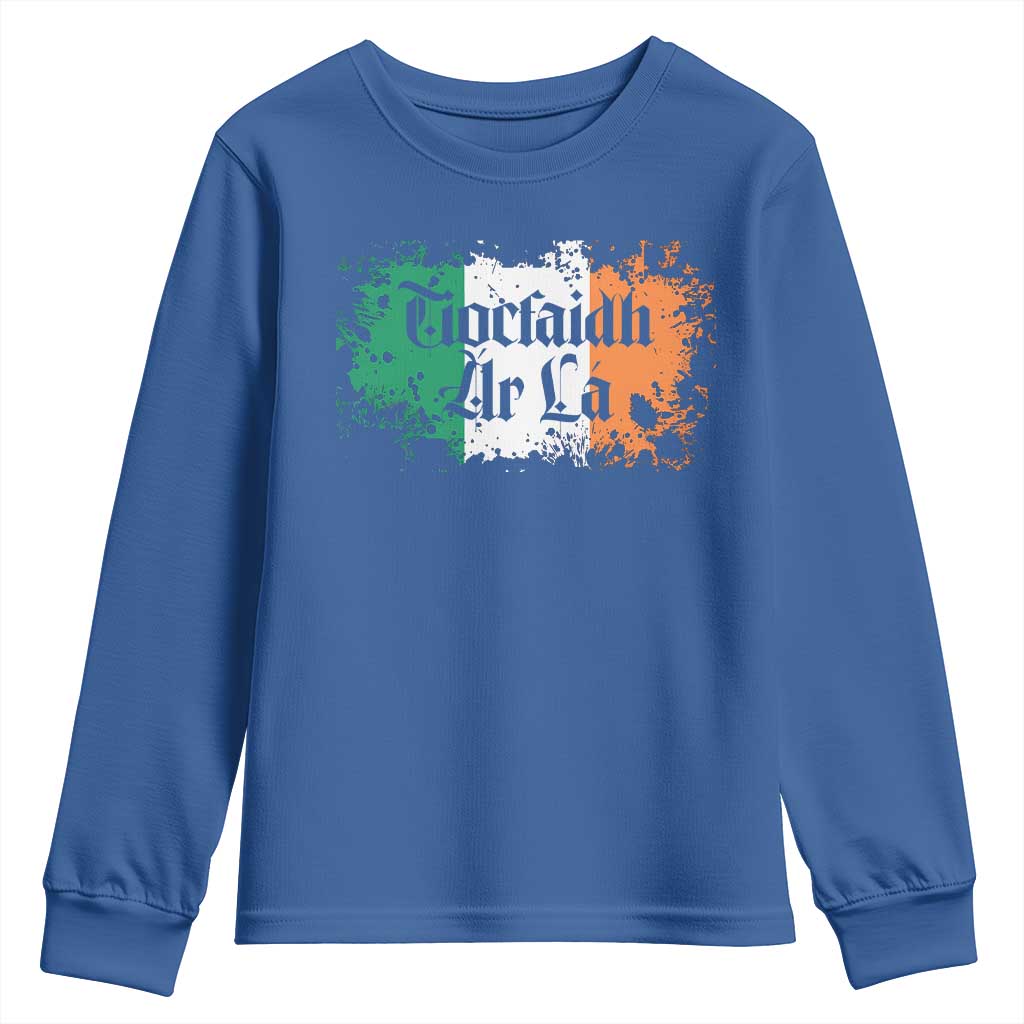 Tiocfaidh Ar La Youth Sweatshirt Vintage Irish Ireland Flag