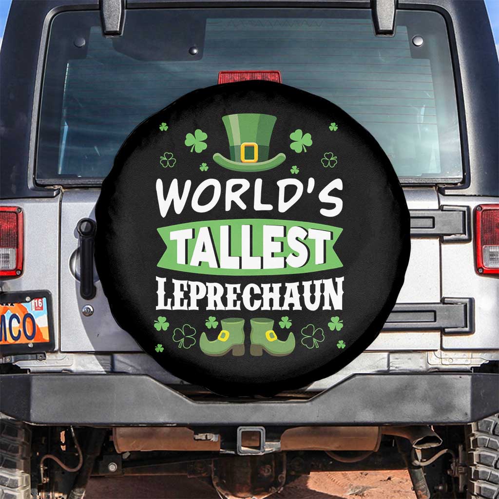 Funny World's Tallest Leprechaun St Patrick's Day Spare Tire Cover Shamrock