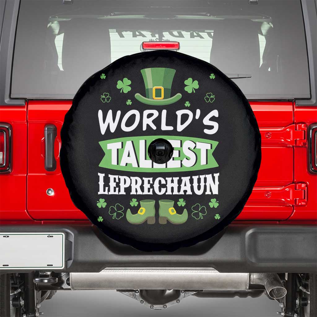 Funny World's Tallest Leprechaun St Patrick's Day Spare Tire Cover Shamrock