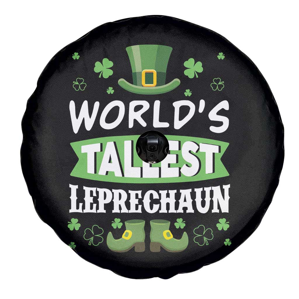 Funny World's Tallest Leprechaun St Patrick's Day Spare Tire Cover Shamrock