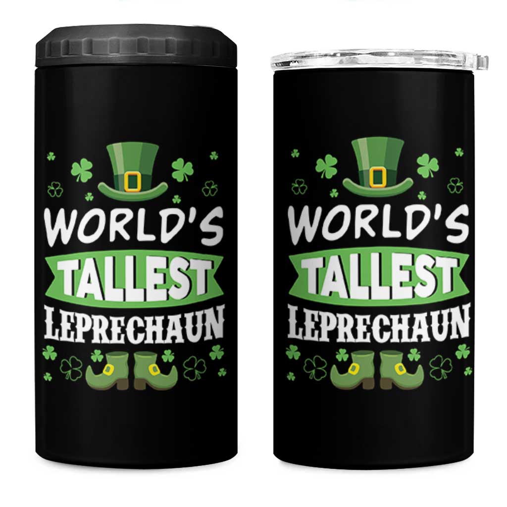 Funny World's Tallest Leprechaun St Patrick's Day 4 in 1 Can Cooler Tumbler Shamrock