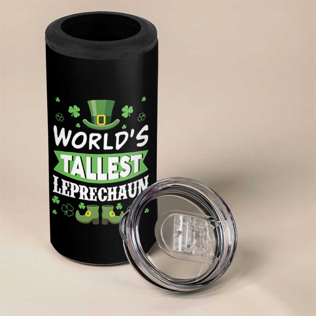 Funny World's Tallest Leprechaun St Patrick's Day 4 in 1 Can Cooler Tumbler Shamrock