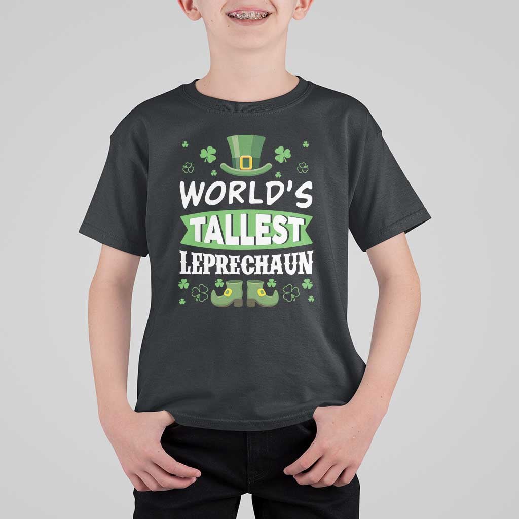Funny World's Tallest Leprechaun St Patrick's Day T Shirt For Kid Shamrock