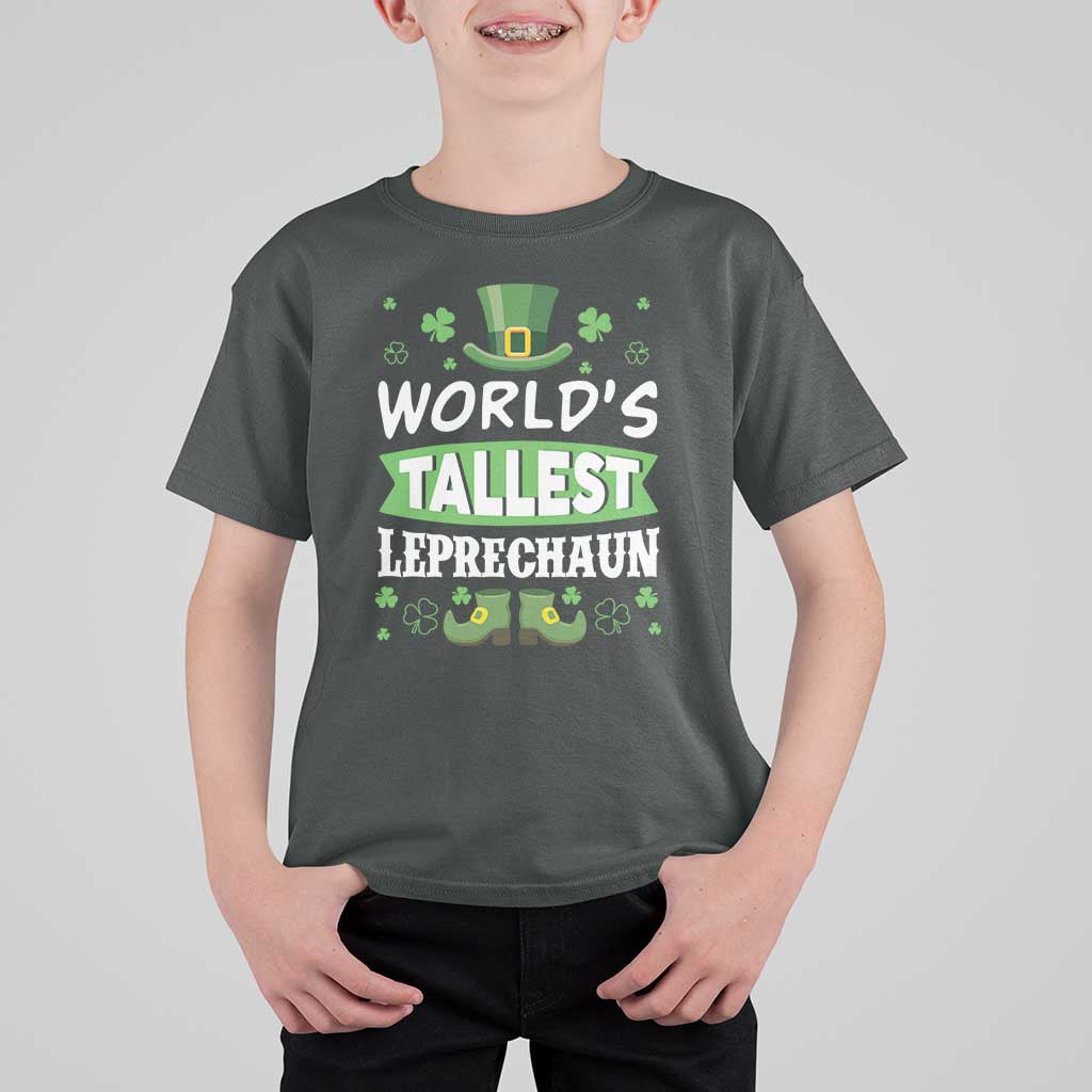 Funny World's Tallest Leprechaun St Patrick's Day T Shirt For Kid Shamrock