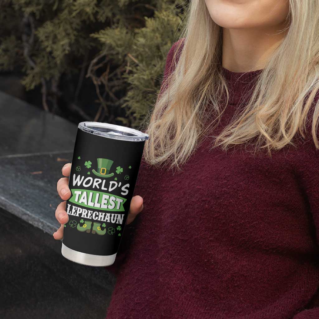 Funny World's Tallest Leprechaun St Patrick's Day Tumbler Cup Shamrock