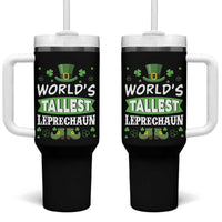 Funny World's Tallest Leprechaun St Patrick's Day Tumbler With Handle Shamrock
