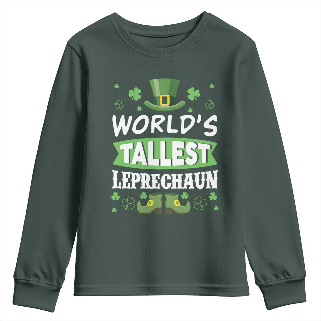 Funny World's Tallest Leprechaun St Patrick's Day Youth Sweatshirt Shamrock