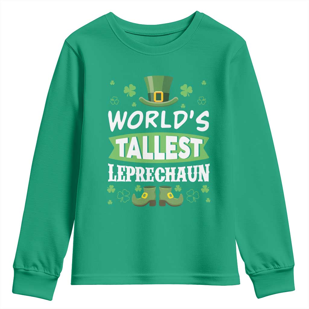 Funny World's Tallest Leprechaun St Patrick's Day Youth Sweatshirt Shamrock