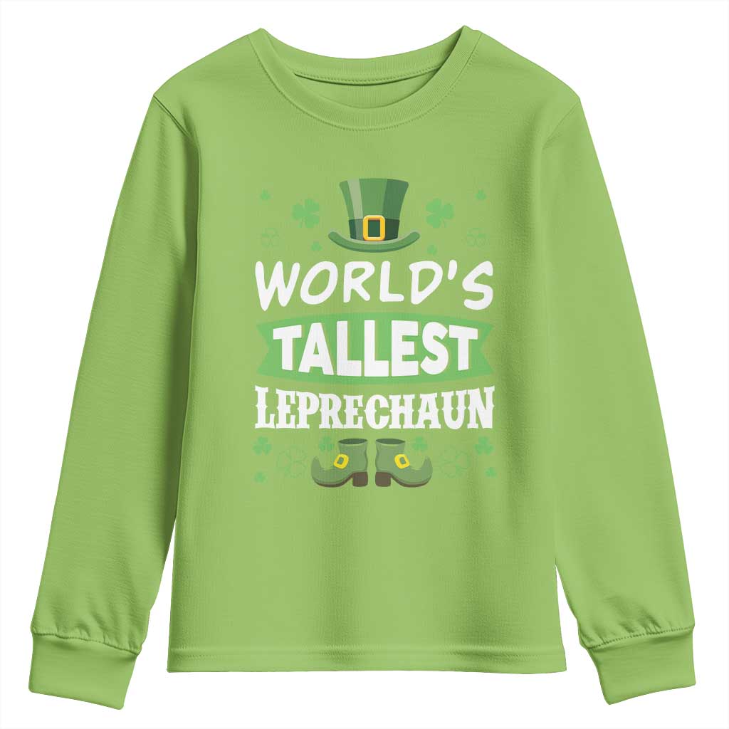 Funny World's Tallest Leprechaun St Patrick's Day Youth Sweatshirt Shamrock