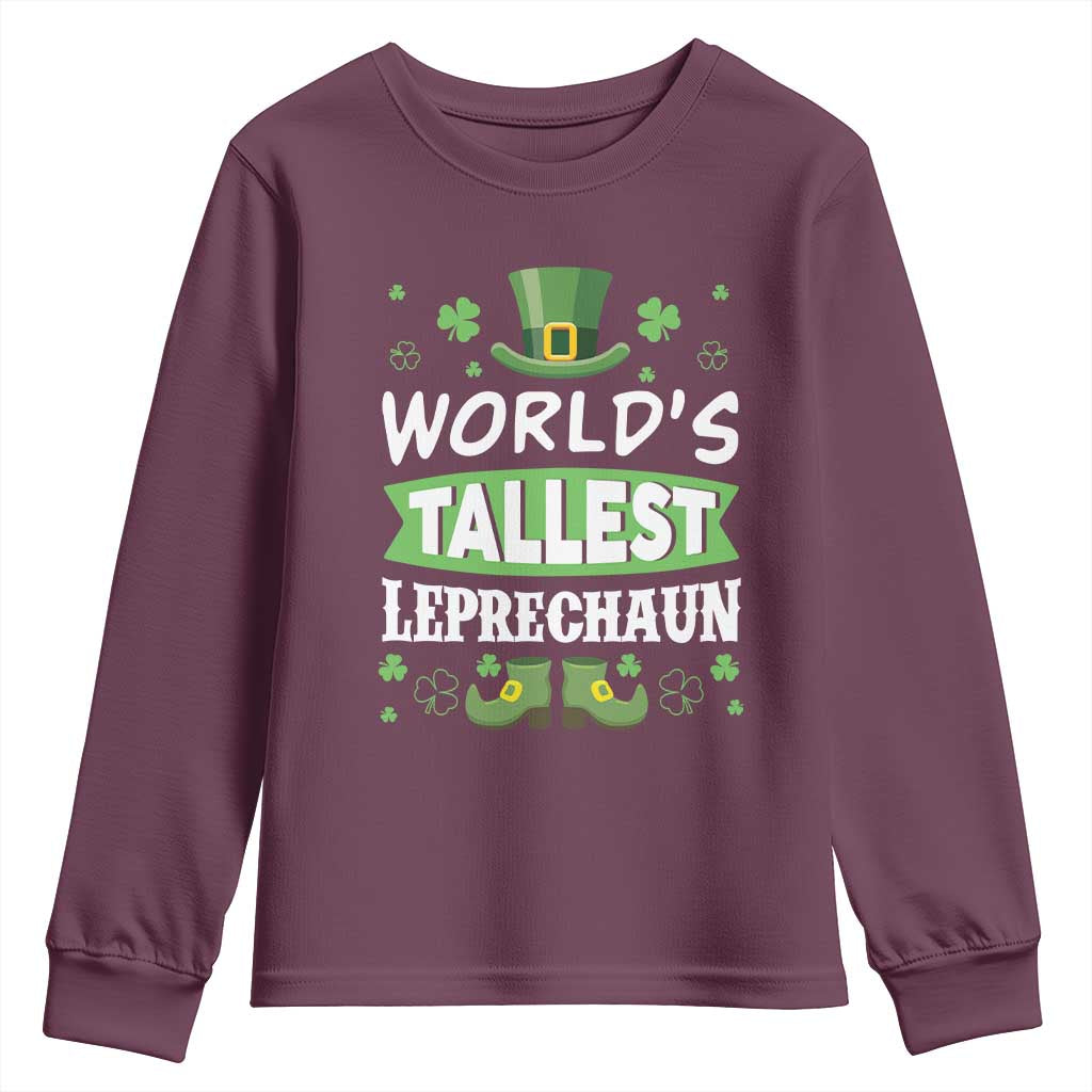 Funny World's Tallest Leprechaun St Patrick's Day Youth Sweatshirt Shamrock