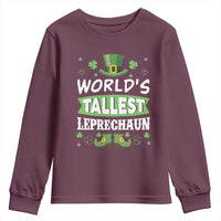 Funny World's Tallest Leprechaun St Patrick's Day Youth Sweatshirt Shamrock