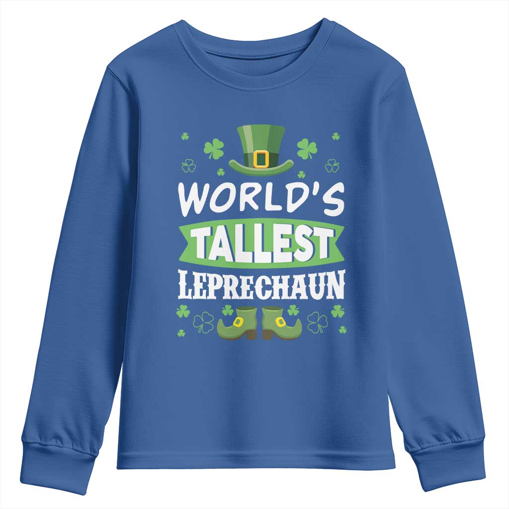 Funny World's Tallest Leprechaun St Patrick's Day Youth Sweatshirt Shamrock