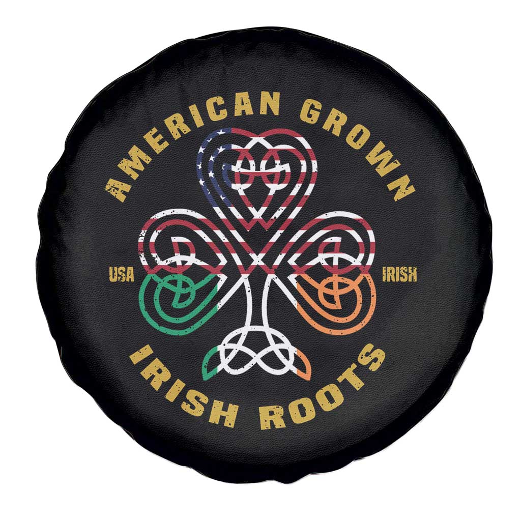 American Grown With Irish Roots Spare Tire Cover Irish American Shamrock