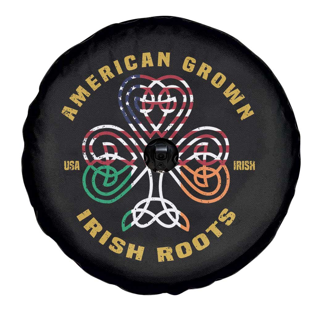 American Grown With Irish Roots Spare Tire Cover Irish American Shamrock