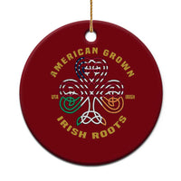 American Grown With Irish Roots Ceramic Ornament Irish American Shamrock - Wonder Print Shop