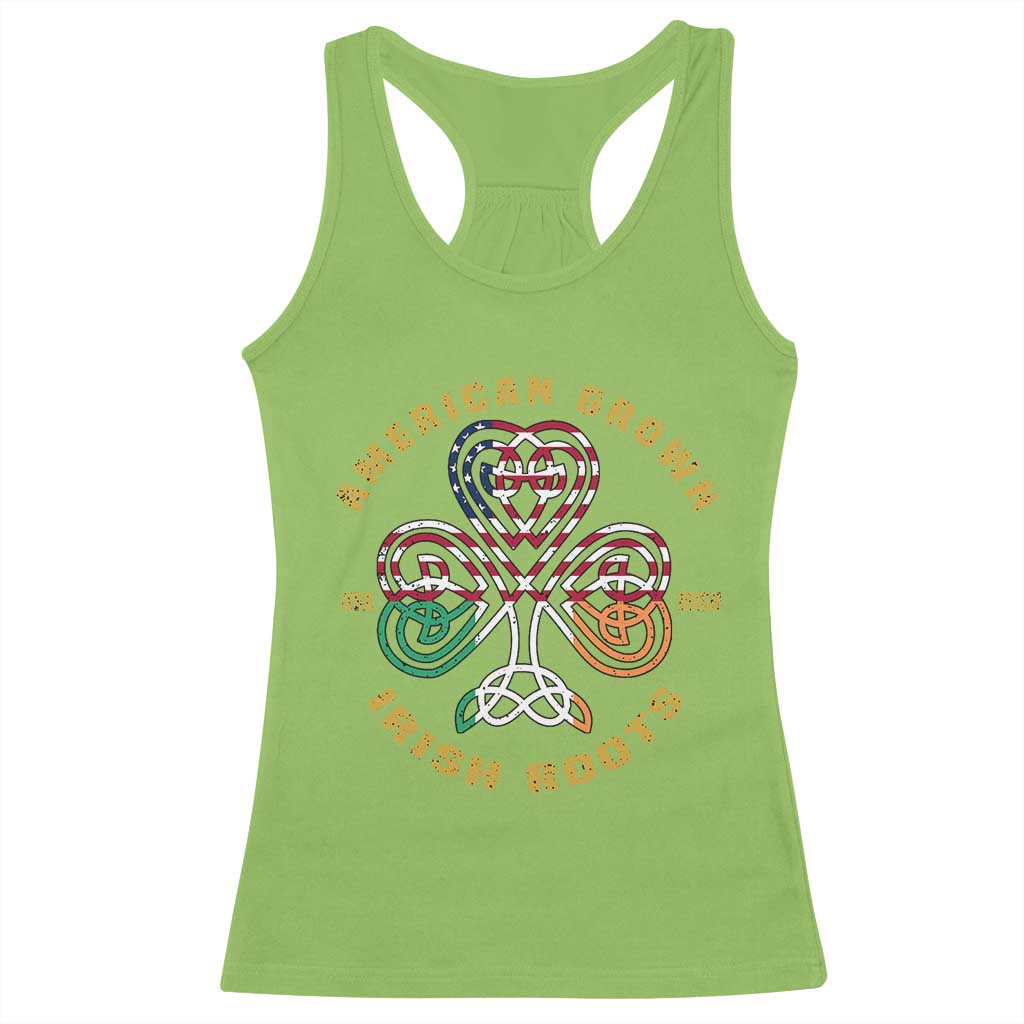 American Grown With Irish Roots Racerback Tank Top Irish American Shamrock