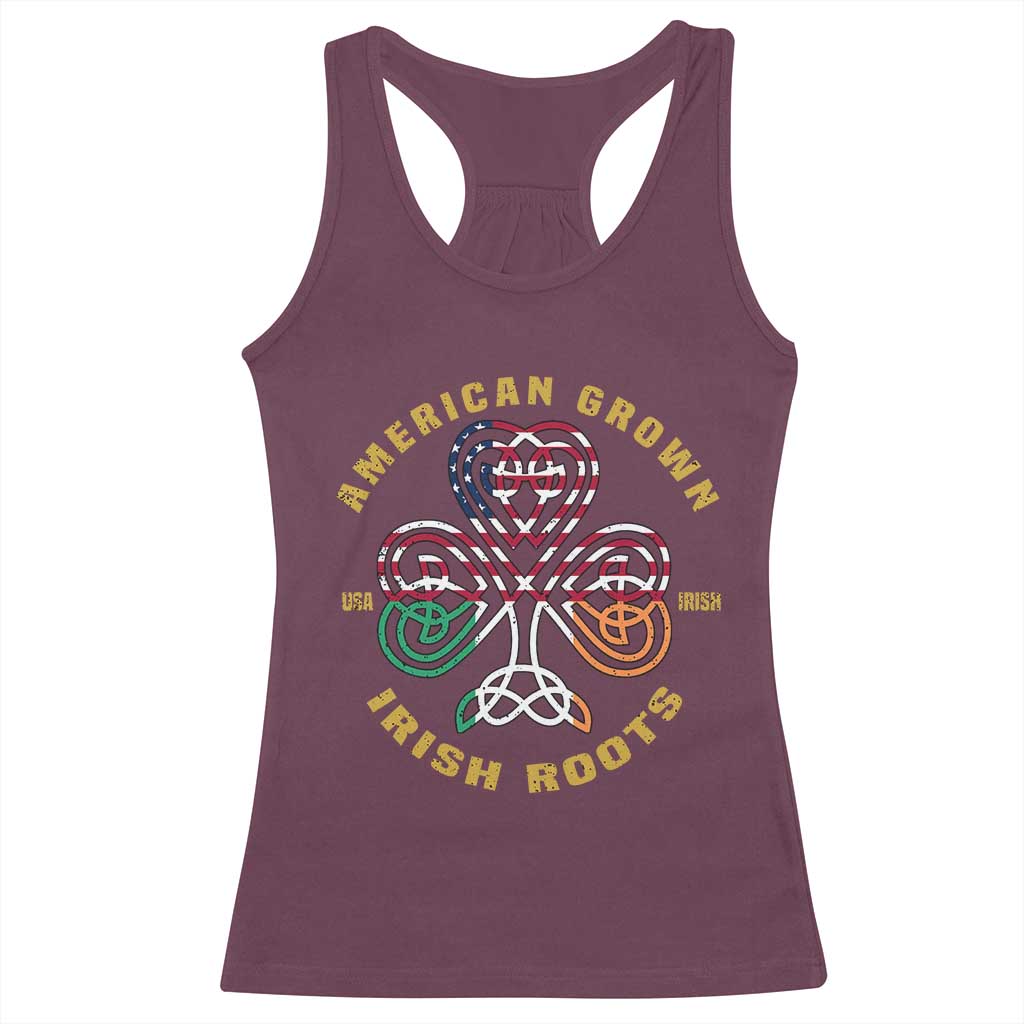 American Grown With Irish Roots Racerback Tank Top Irish American Shamrock