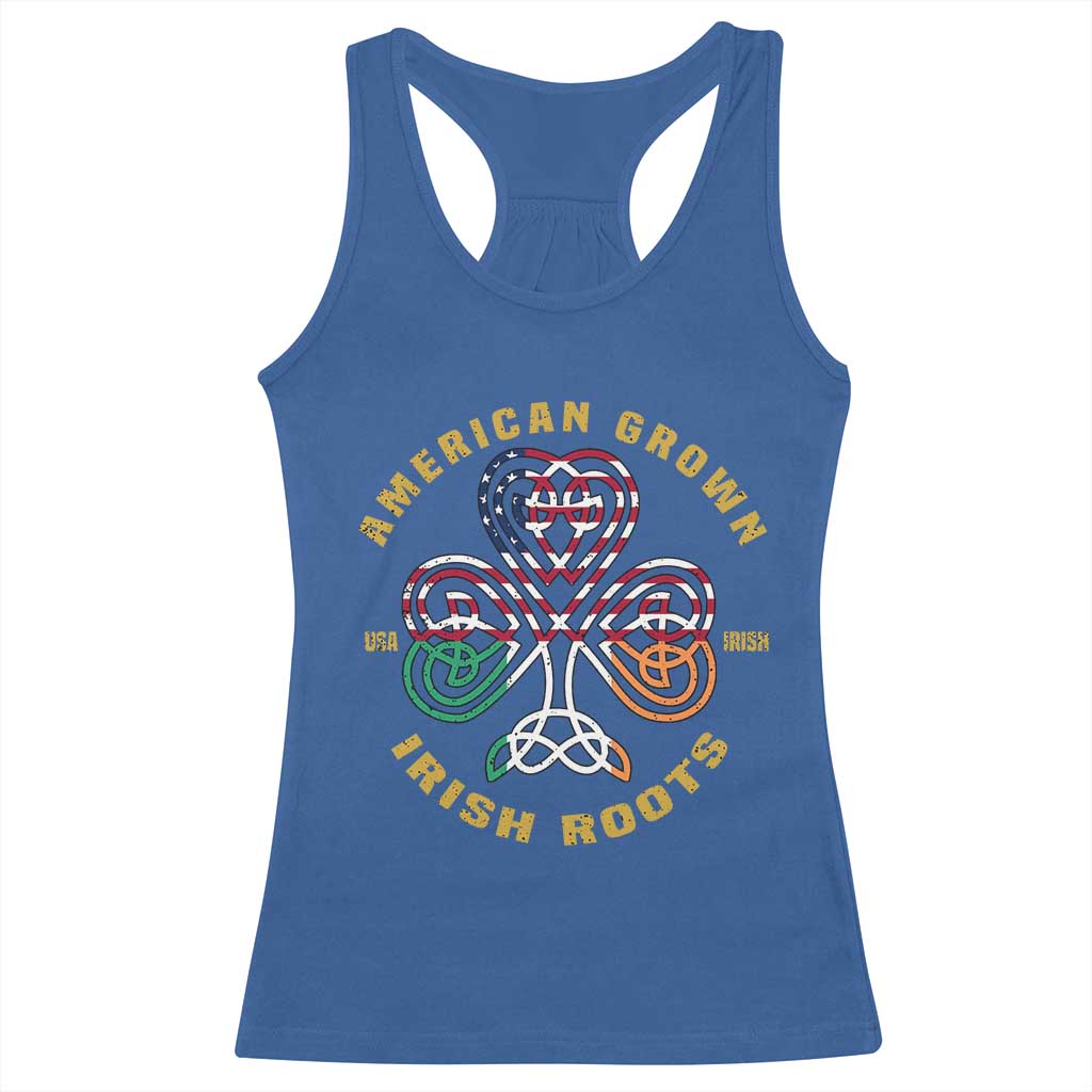 American Grown With Irish Roots Racerback Tank Top Irish American Shamrock