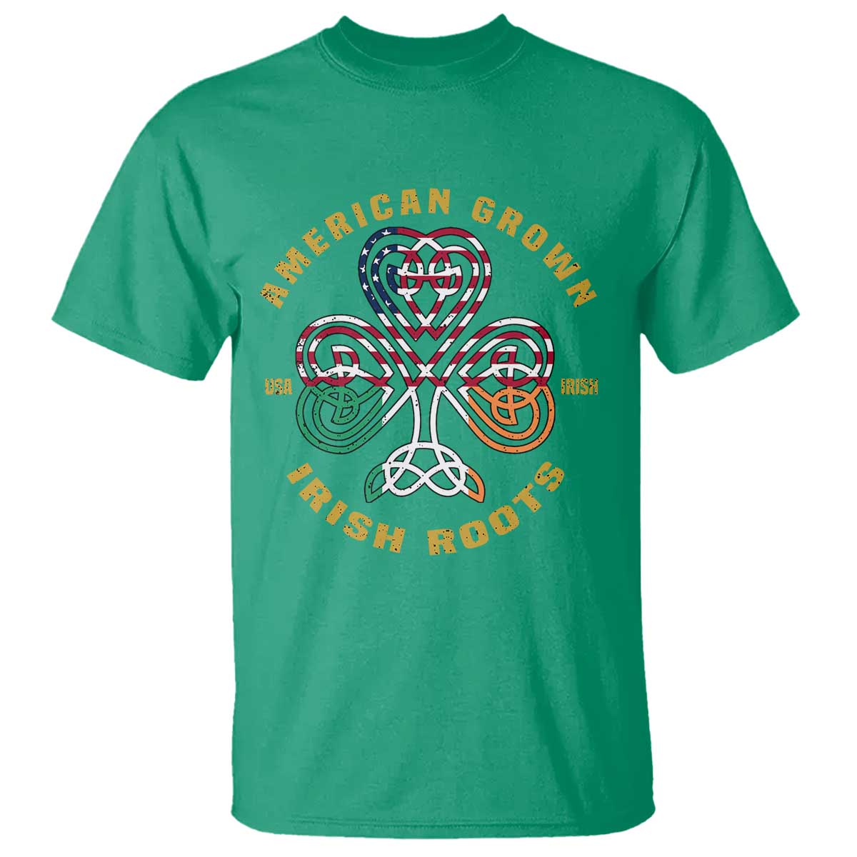 American Grown With Irish Roots T Shirt Irish American Shamrock