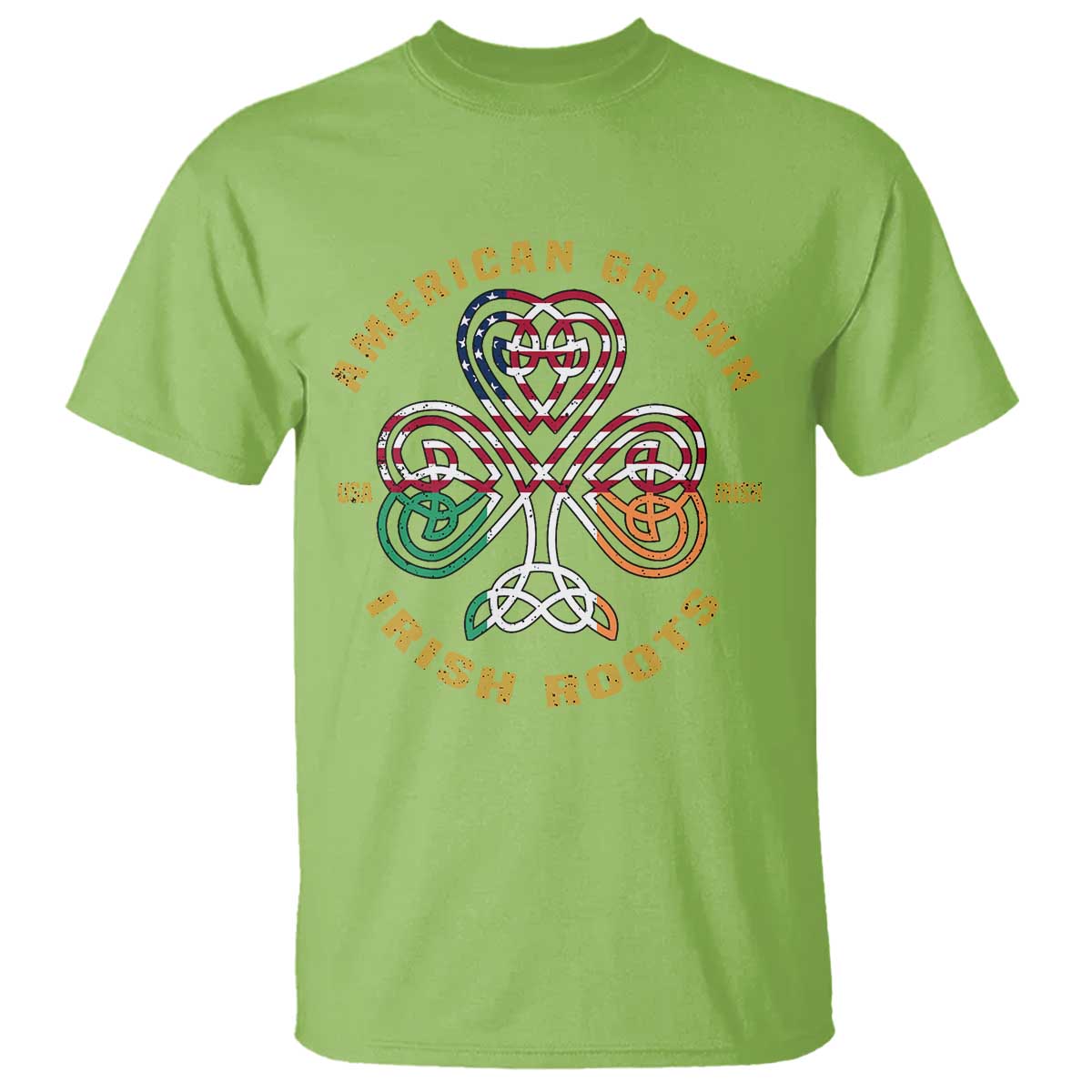 American Grown With Irish Roots T Shirt Irish American Shamrock