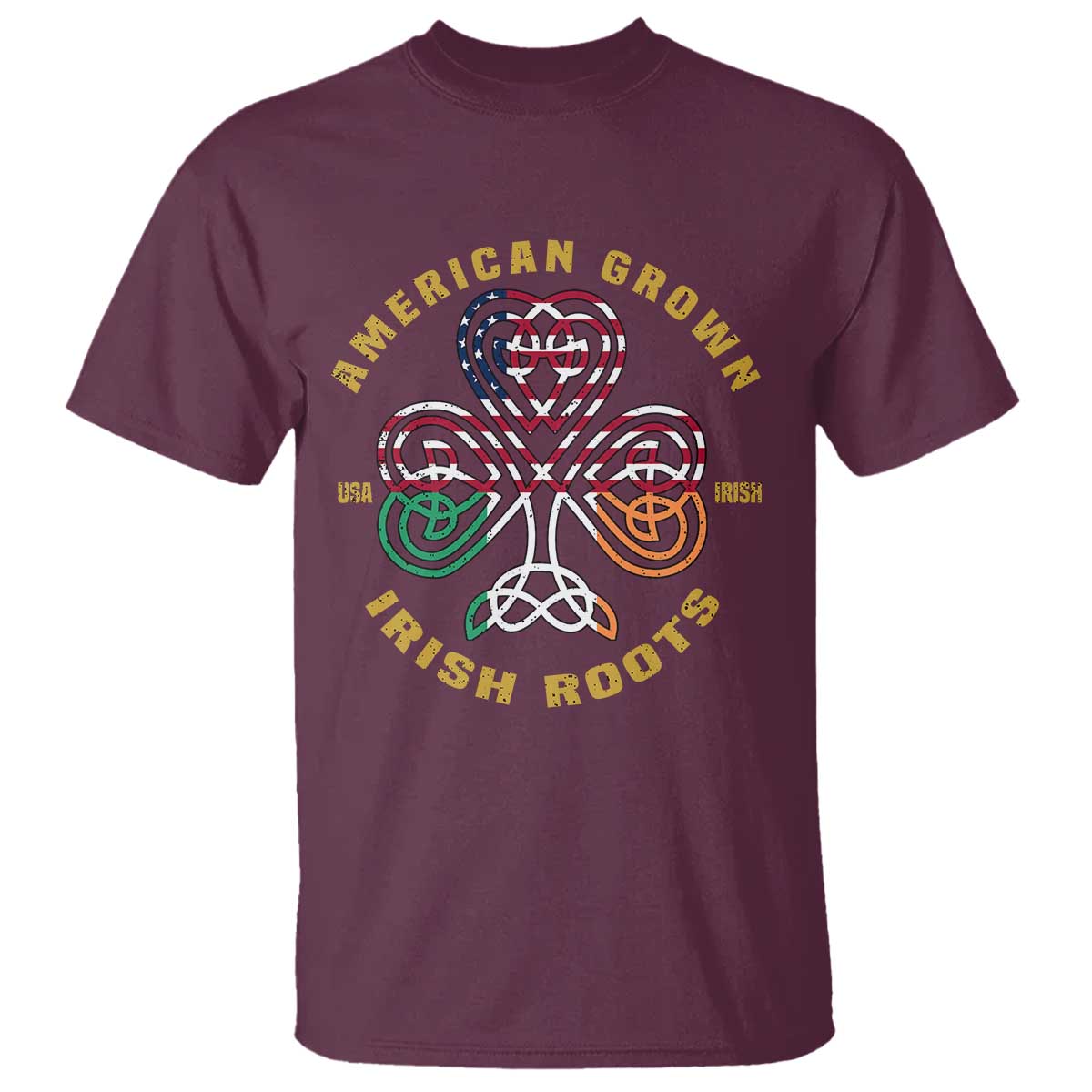American Grown With Irish Roots T Shirt Irish American Shamrock