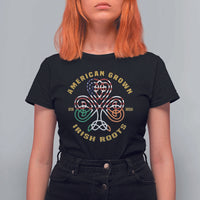 American Grown With Irish Roots T Shirt For Women Irish American Shamrock