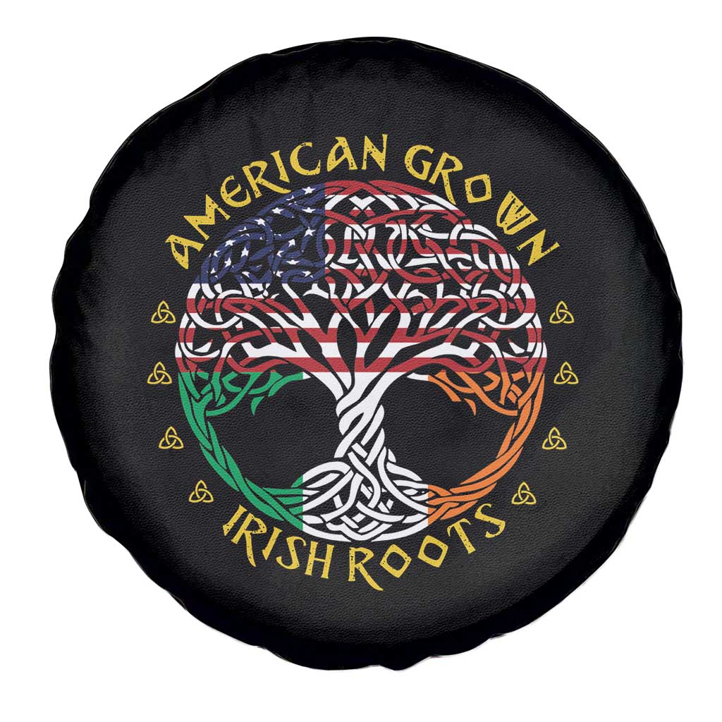 American Grown With Irish Roots Spare Tire Cover Irish American Tree