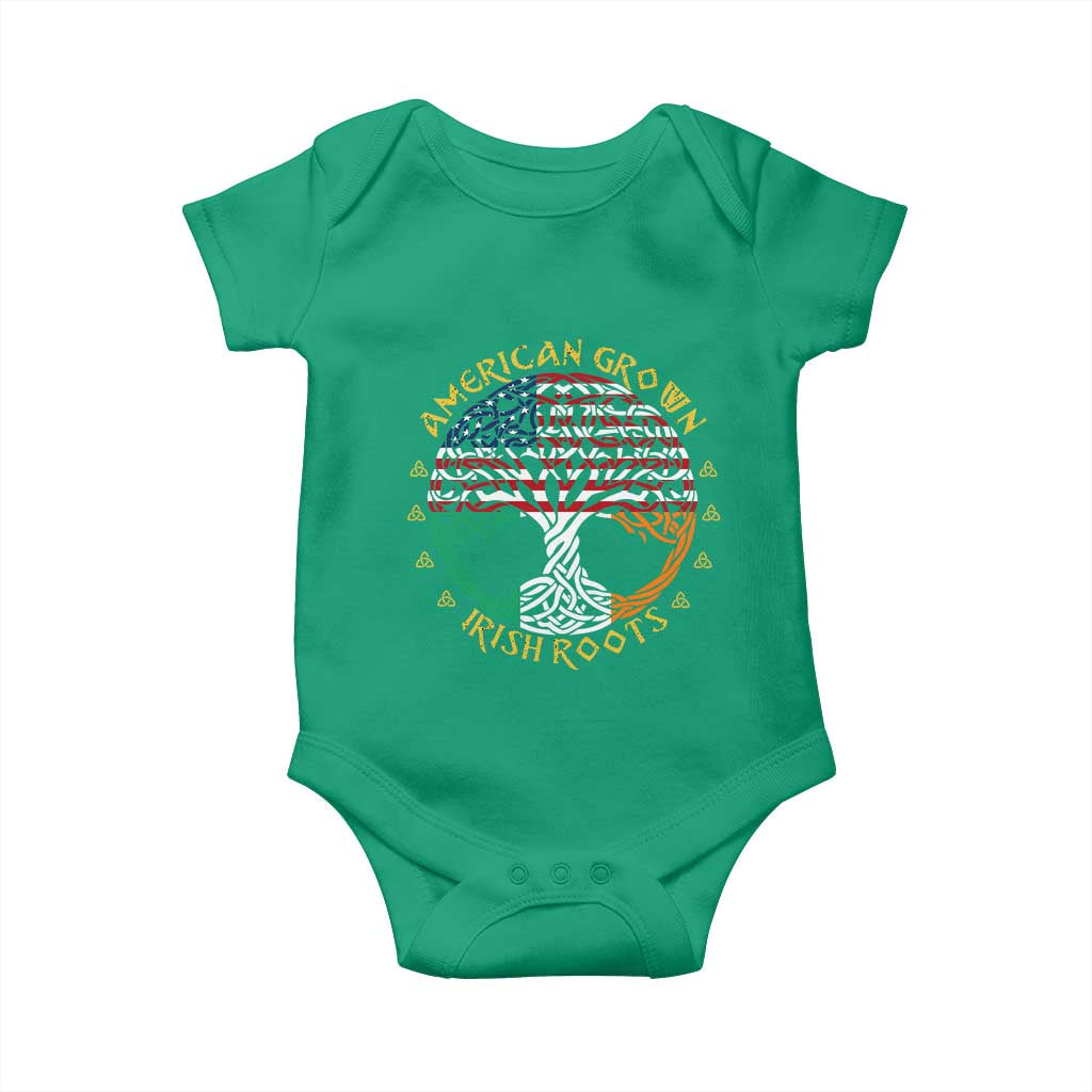 American Grown With Irish Roots Baby Onesie Irish American Tree