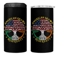 American Grown With Irish Roots 4 in 1 Can Cooler Tumbler Irish American Tree