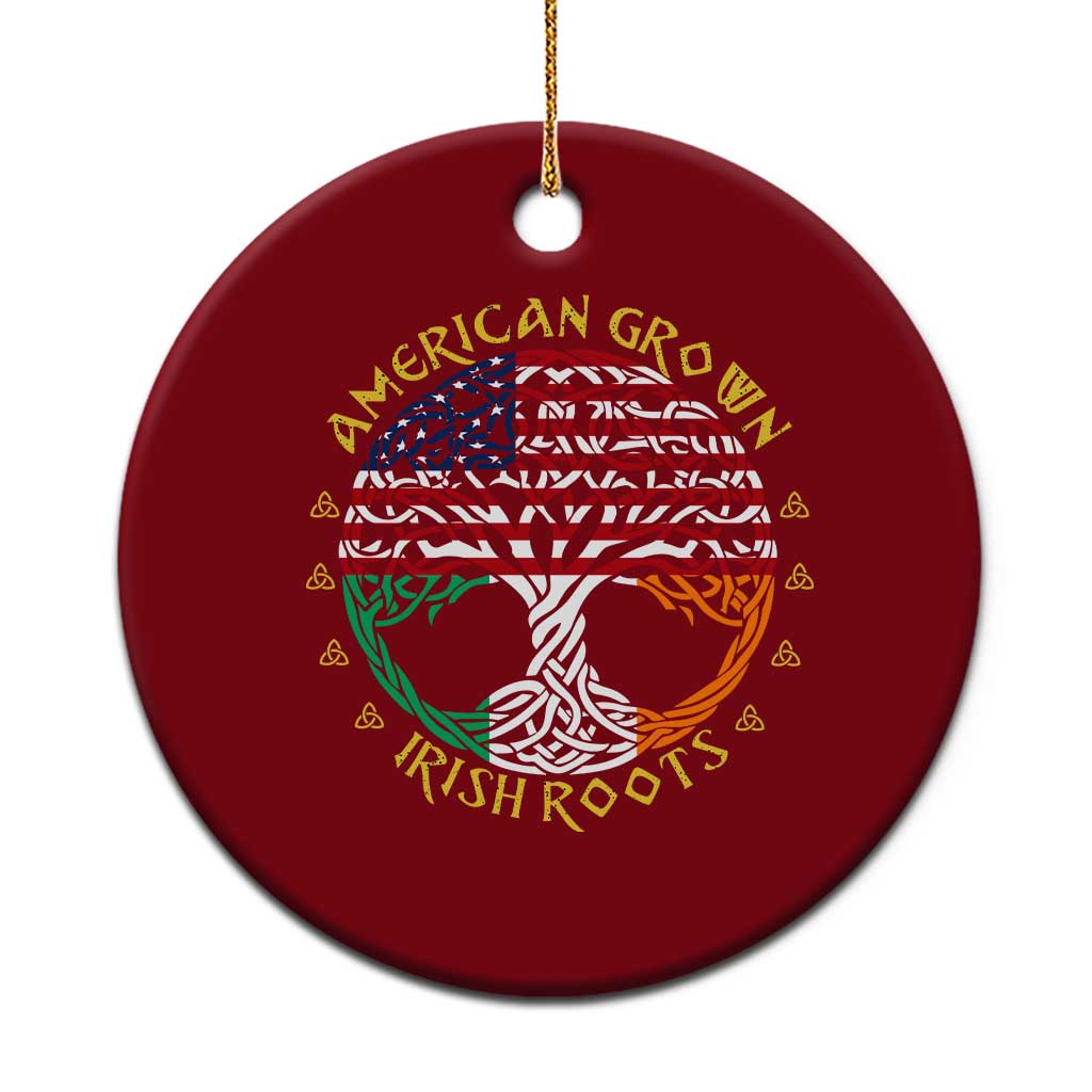 American Grown With Irish Roots Ceramic Ornament Irish American Tree - Wonder Print Shop