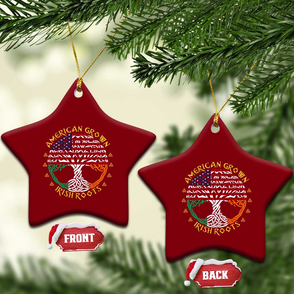 American Grown With Irish Roots Ceramic Ornament Irish American Tree - Wonder Print Shop