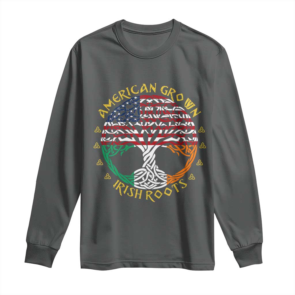 American Grown With Irish Roots Long Sleeve Shirt Irish American Tree