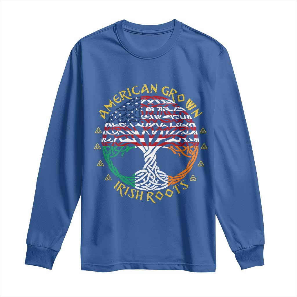 American Grown With Irish Roots Long Sleeve Shirt Irish American Tree