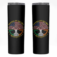 American Grown With Irish Roots Skinny Tumbler Irish American Tree