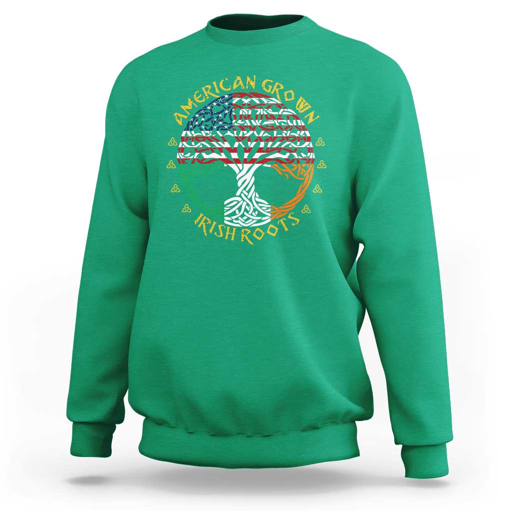 American Grown With Irish Roots Sweatshirt Irish American Tree
