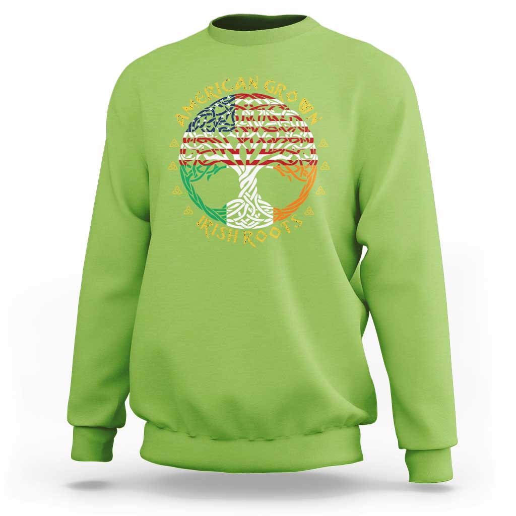 American Grown With Irish Roots Sweatshirt Irish American Tree