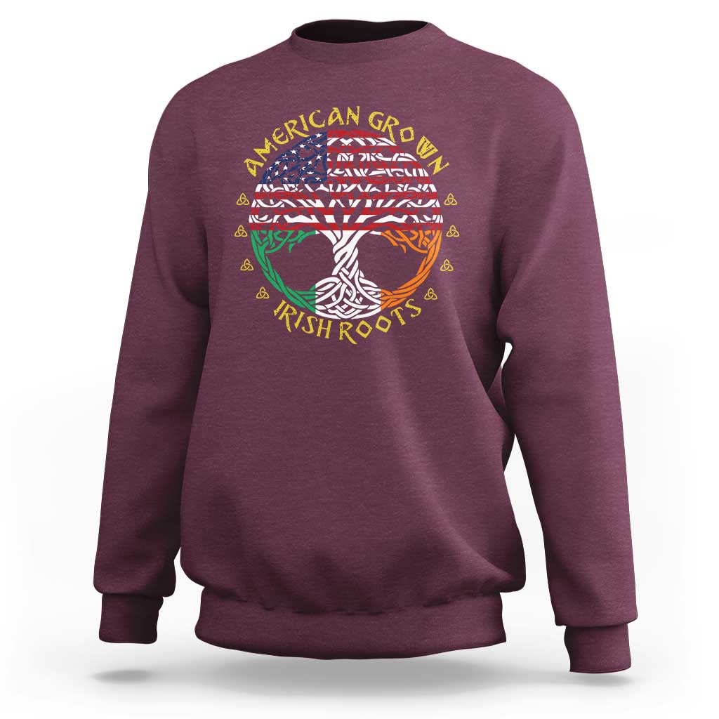 American Grown With Irish Roots Sweatshirt Irish American Tree
