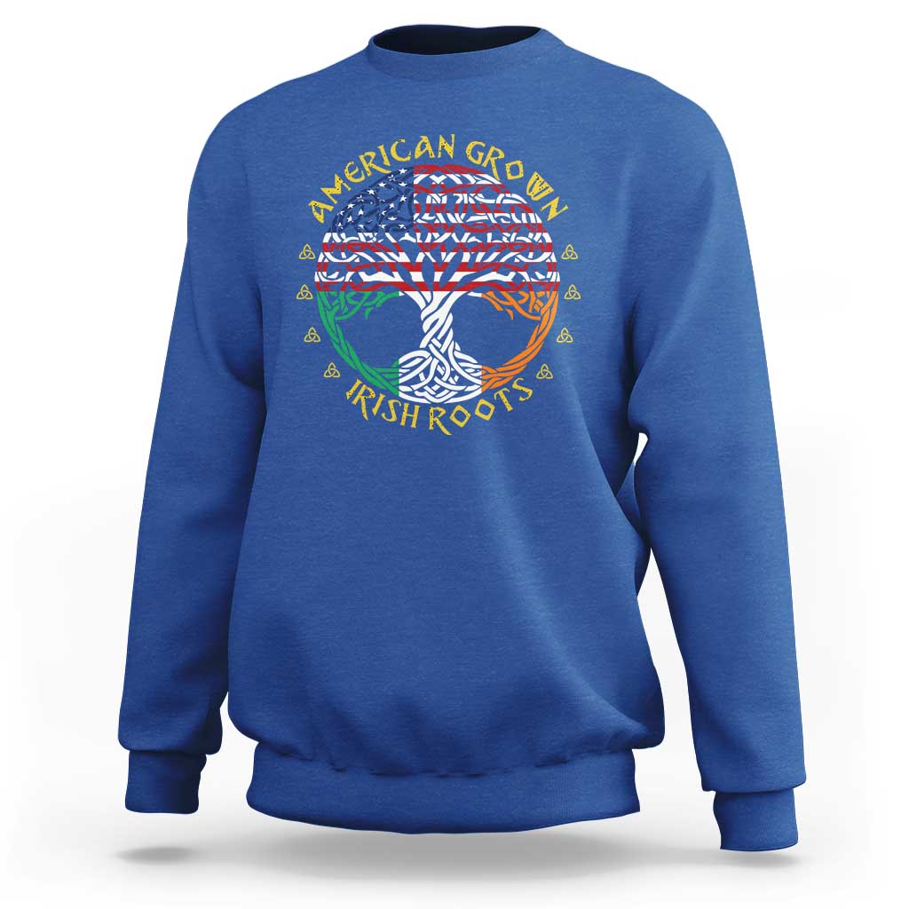 American Grown With Irish Roots Sweatshirt Irish American Tree