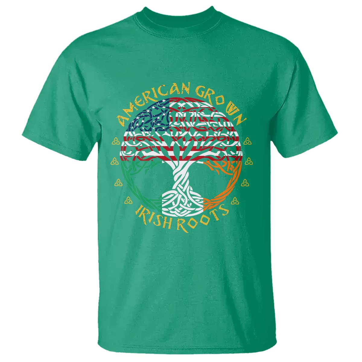 American Grown With Irish Roots T Shirt Irish American Tree