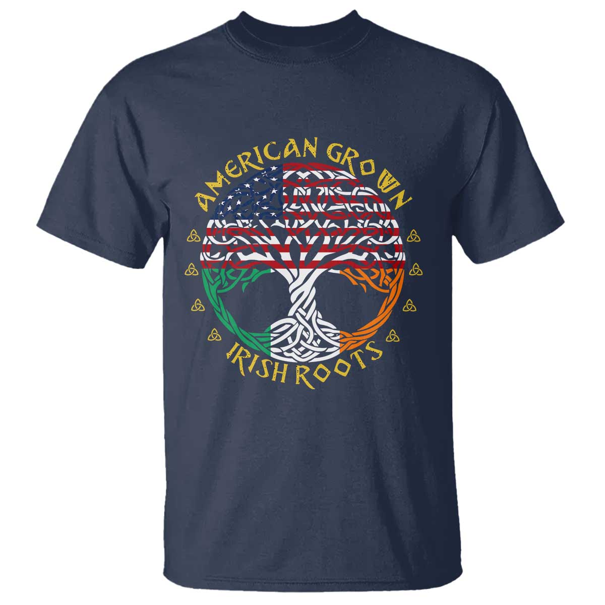 American Grown With Irish Roots T Shirt Irish American Tree
