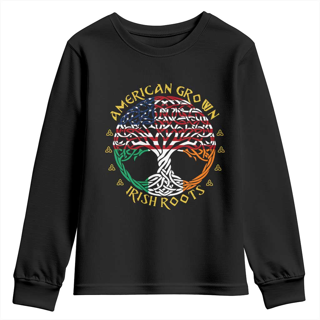American Grown With Irish Roots Youth Sweatshirt Irish American Tree