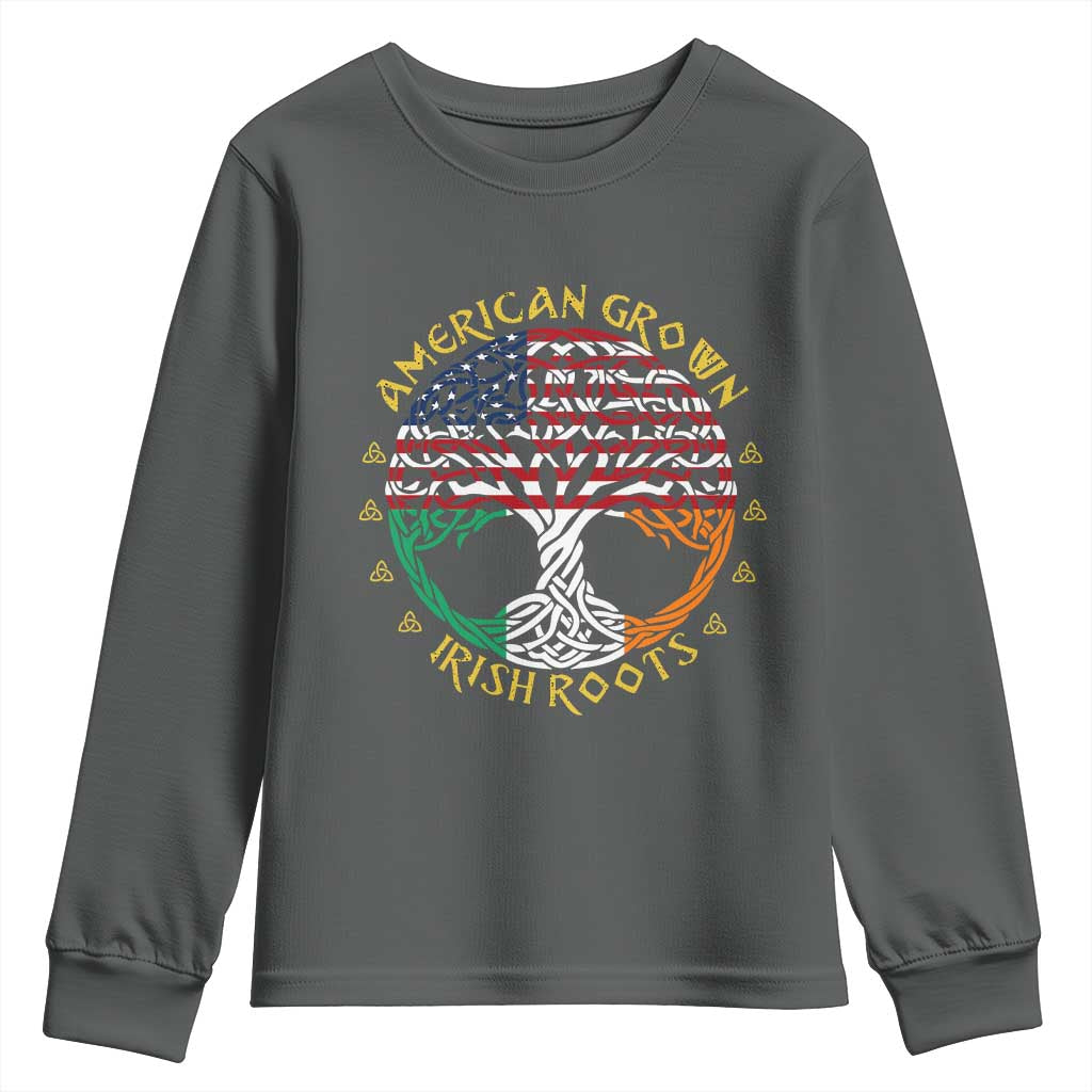 American Grown With Irish Roots Youth Sweatshirt Irish American Tree