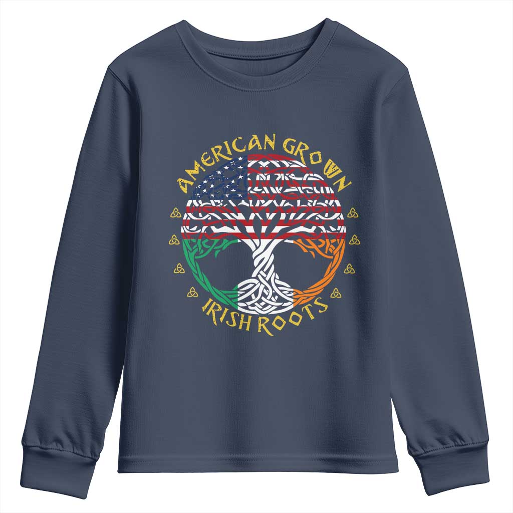 American Grown With Irish Roots Youth Sweatshirt Irish American Tree