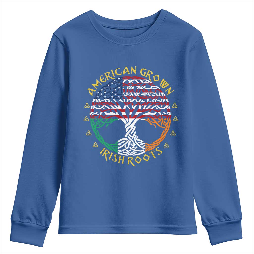 American Grown With Irish Roots Youth Sweatshirt Irish American Tree