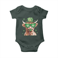 Funny St Patrick's Day Highland Cow Shamrock Baby Onesie