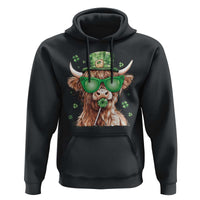 Funny St Patrick's Day Highland Cow Shamrock Hoodie