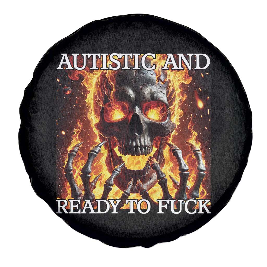 Funny Autistic Fire Skeleton Spare Tire Cover Autism Humor Joke